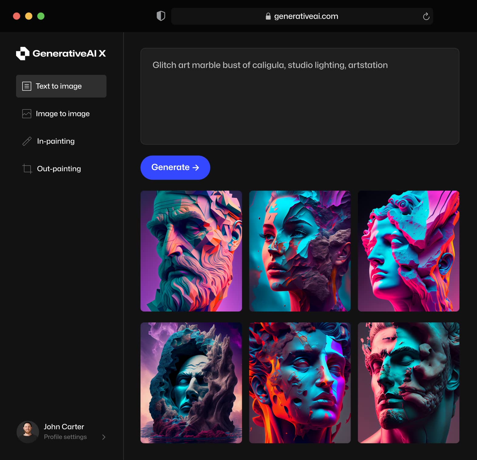 A Single Place To Create And Edit Images - GenerativeAI X Webflow Template