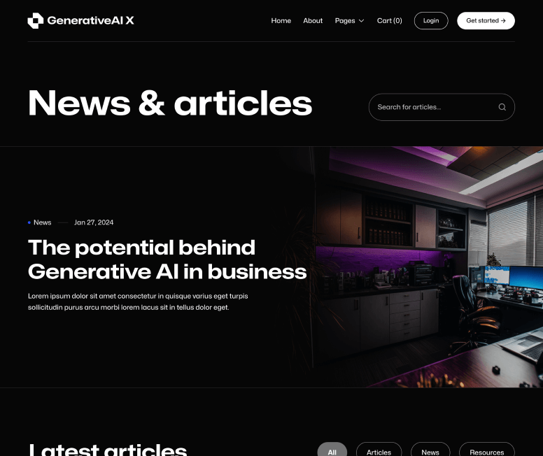 GenerativeAI X - Blog Page - AI Generator Webflow Template