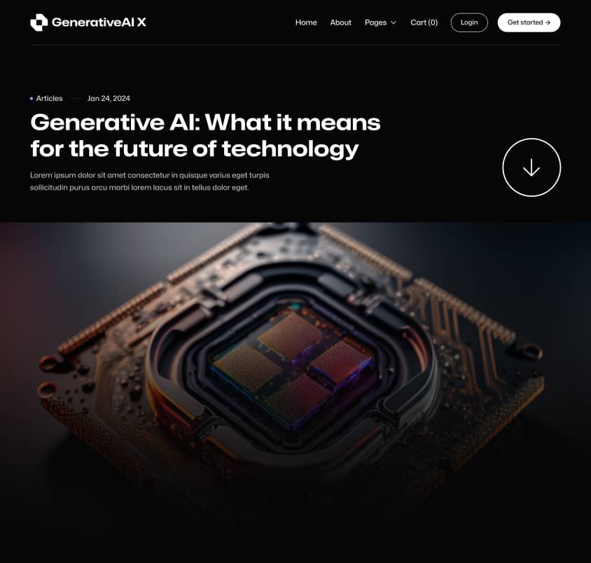 GenerativeAI X - Blog Post Page - AI Generator Webflow Template