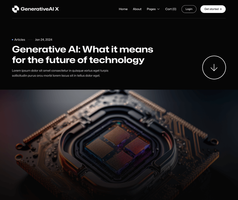 GenerativeAI X - Blog Post Page - AI Generator Webflow Template