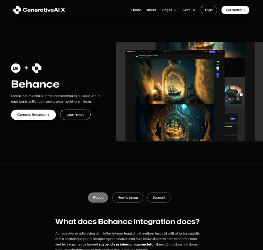 GenerativeAI X - Integration Single Page - AI Generator Webflow Template