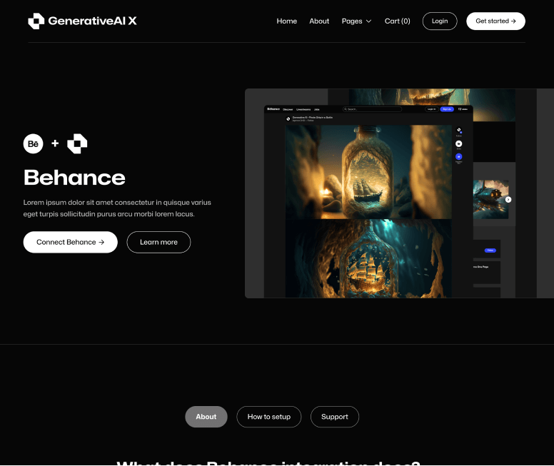 GenerativeAI X - Integration Single Page - AI Generator Webflow Template
