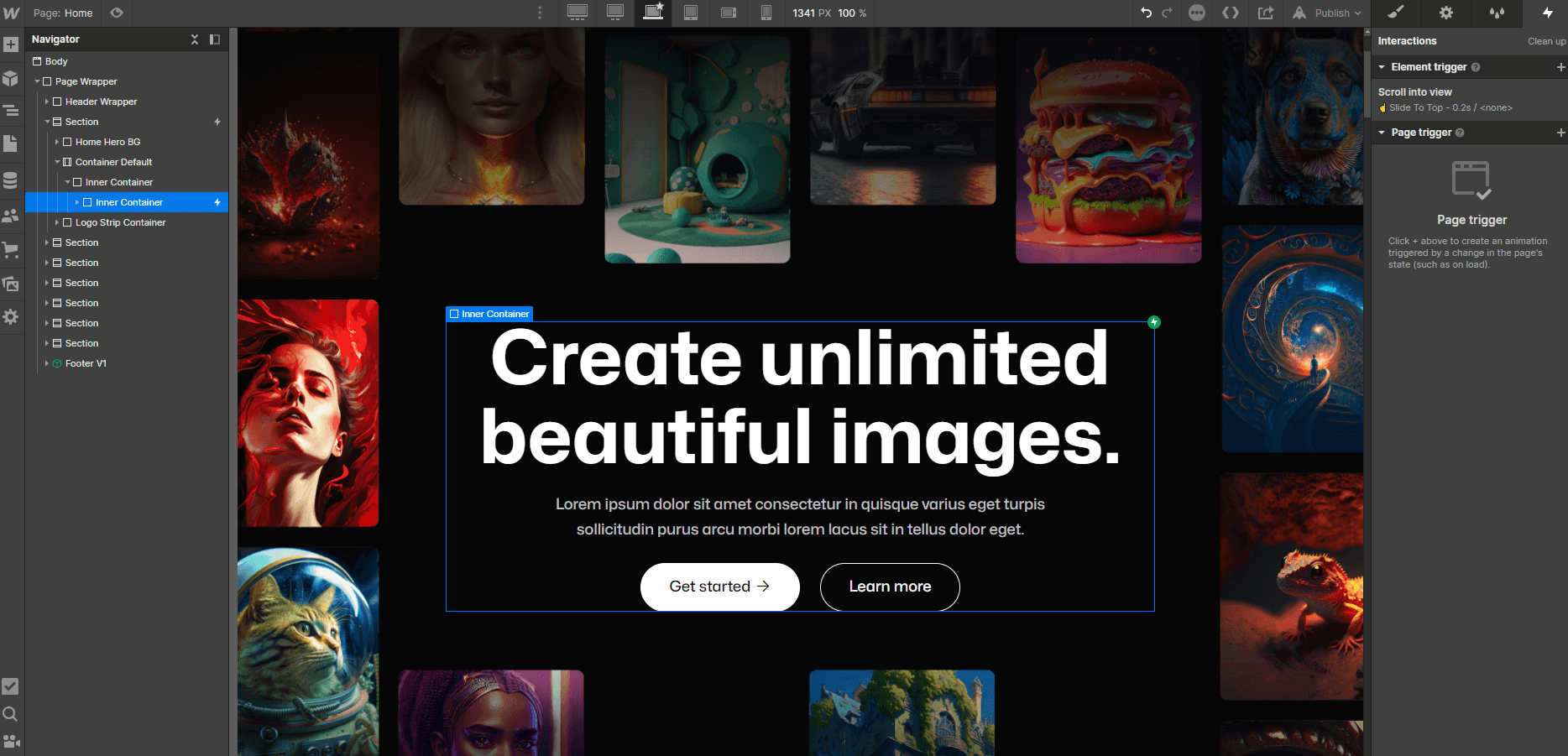 Animations - GenerativeAI X Webflow Template