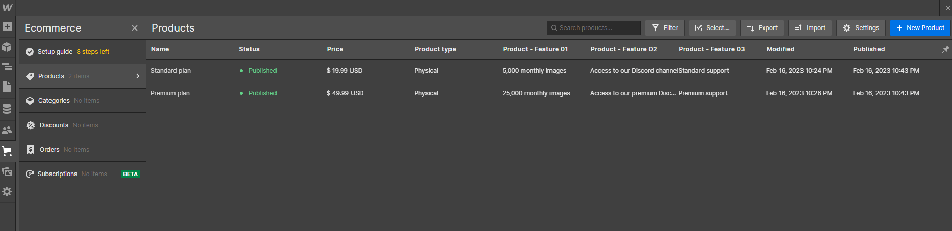 Ecommerce Collection - GenerativeAI X Webflow Template