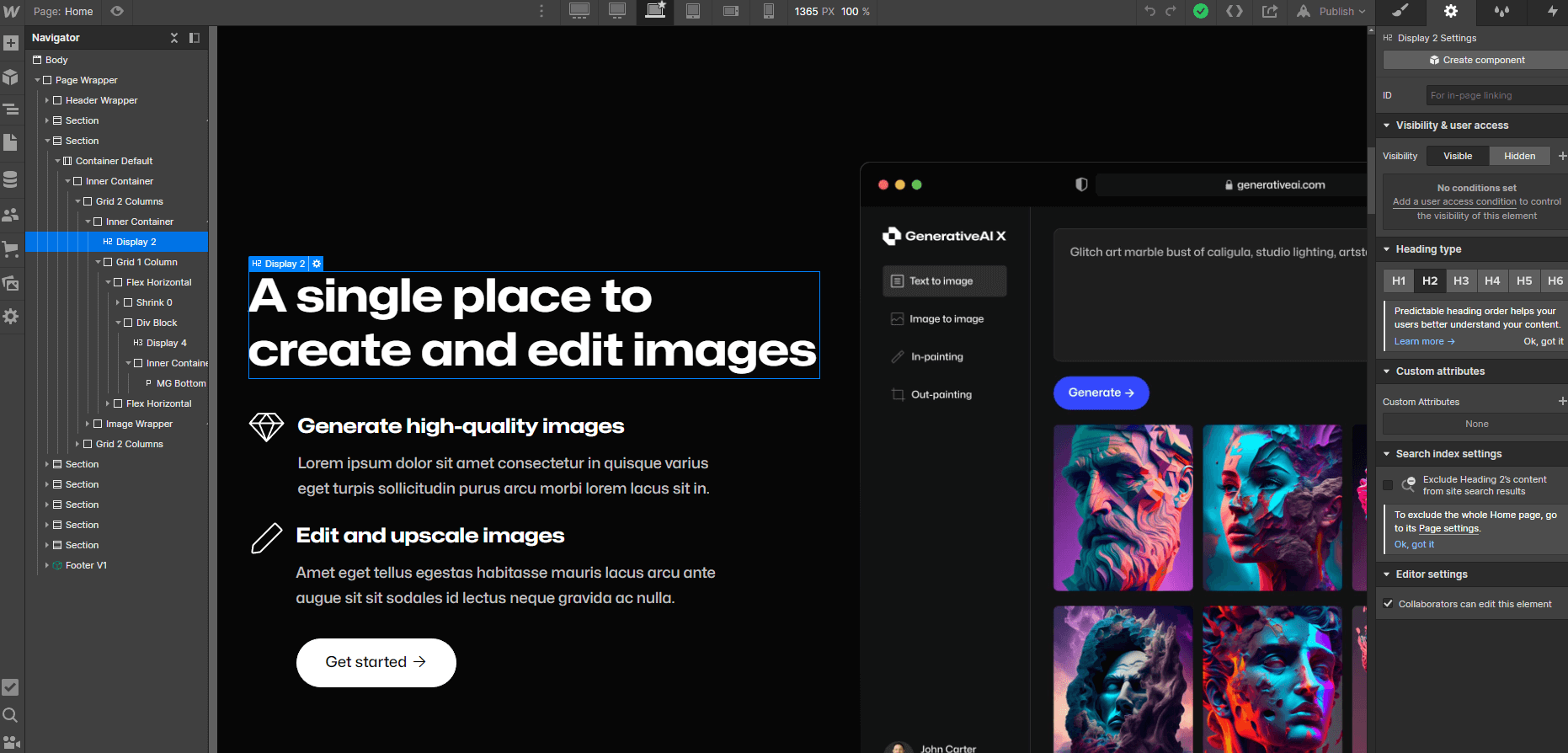 Static Content - GenerativeAI X Webflow Template